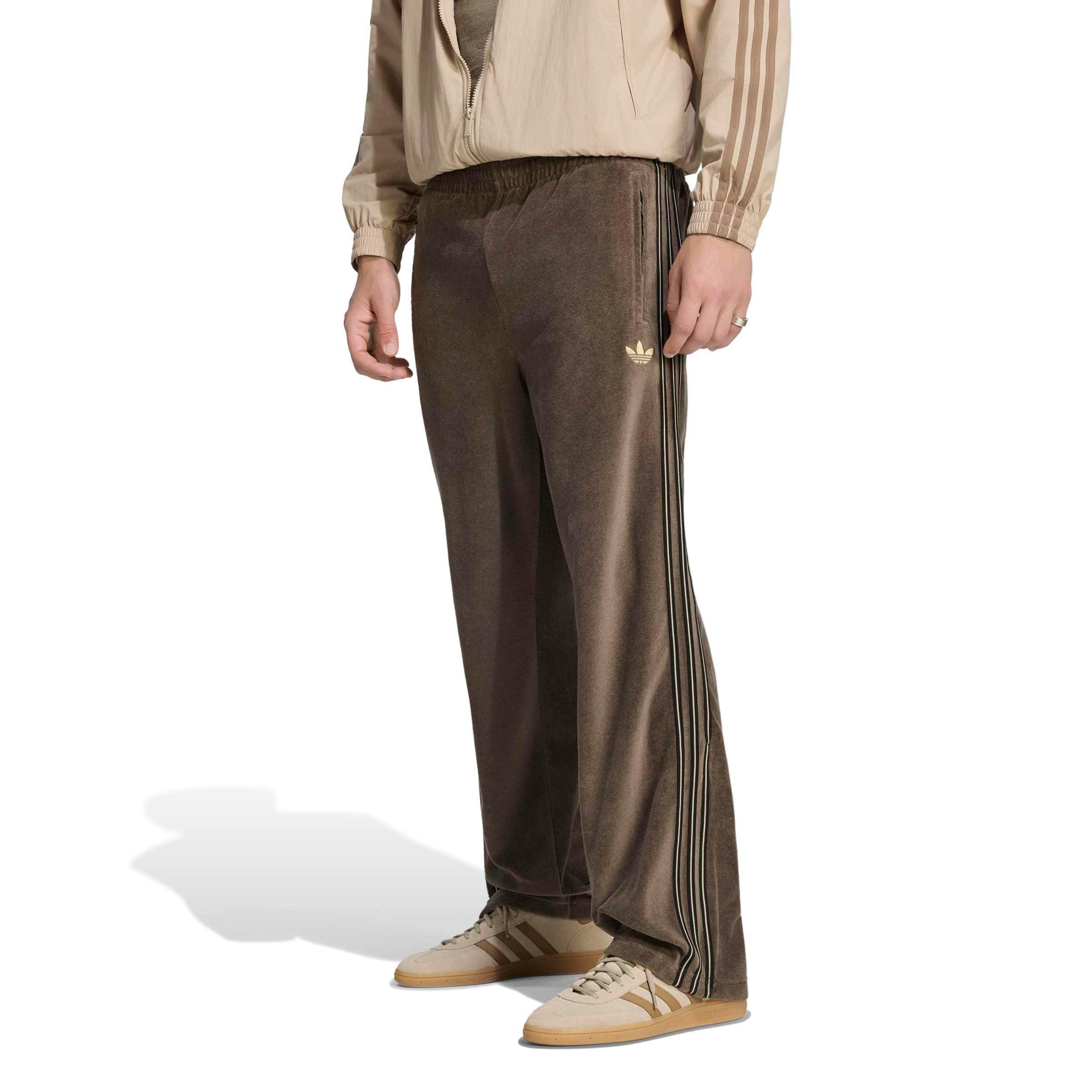 adidas Originals Men's Firebird Velour Track Pants - Branch Brown - BRANCH BROWN